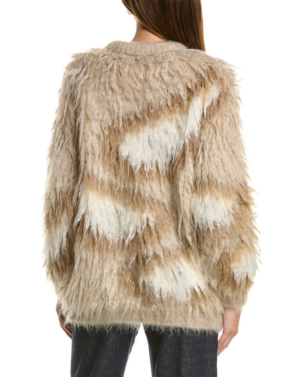 Brunello Cucinelli Womens Beige Wool Shaggy Sweater Neutrals Clothing