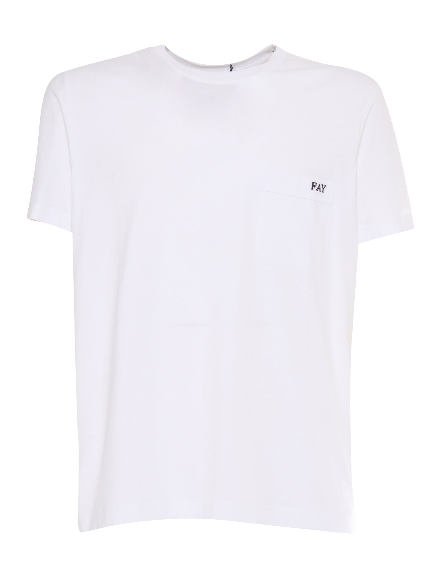 FAY JERSEY POCKET T-SHIRT White Cotton Short Sleeves