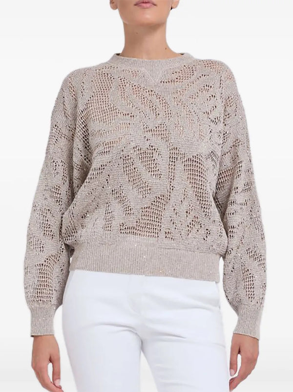 Brunello Cucinelli 100% composition (fiber type not specified) sweater in beige