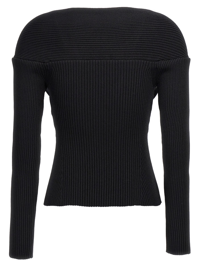 06 sweater Black Viscose Sweater, Cardigans