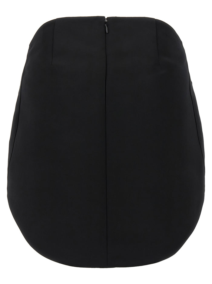 Circle Satin skirt Black Polyester