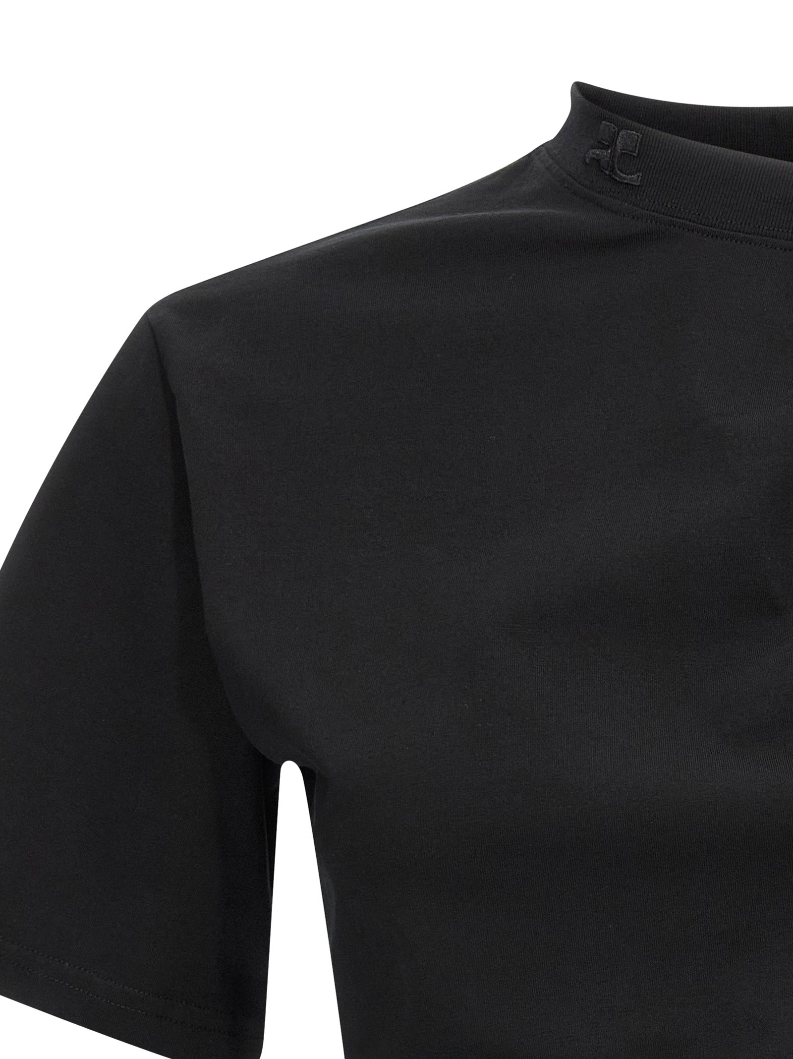 Twist Asymmetrical T-shirt Black Cotton