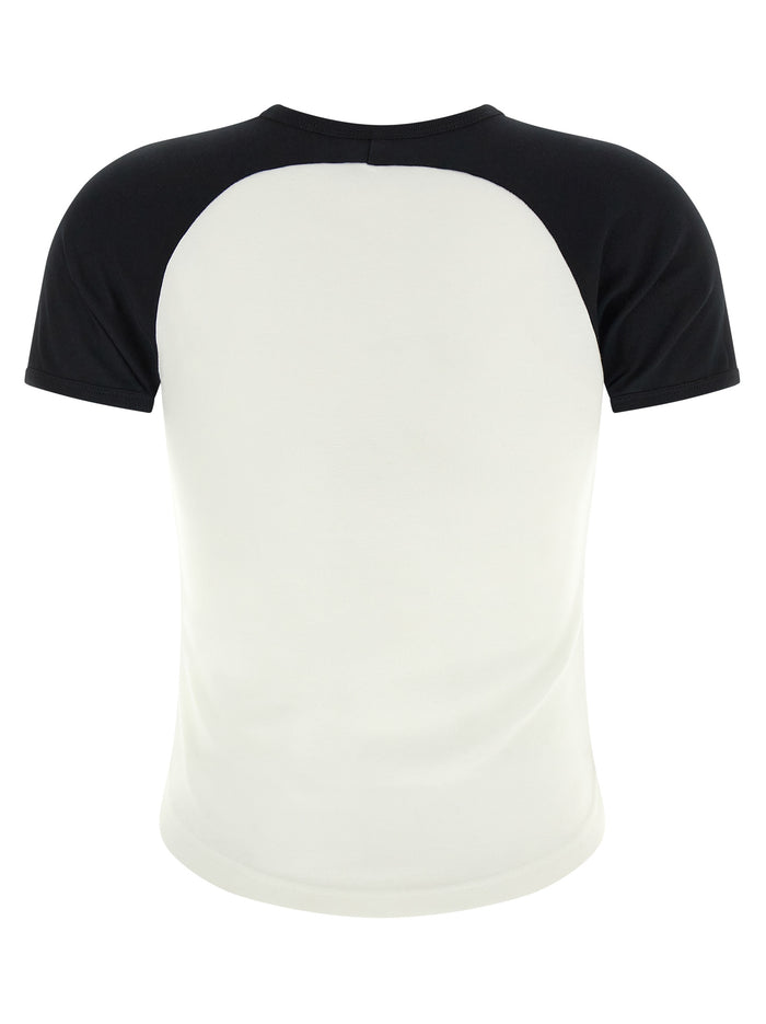 Circle Contrast T-shirt White/black Cotton