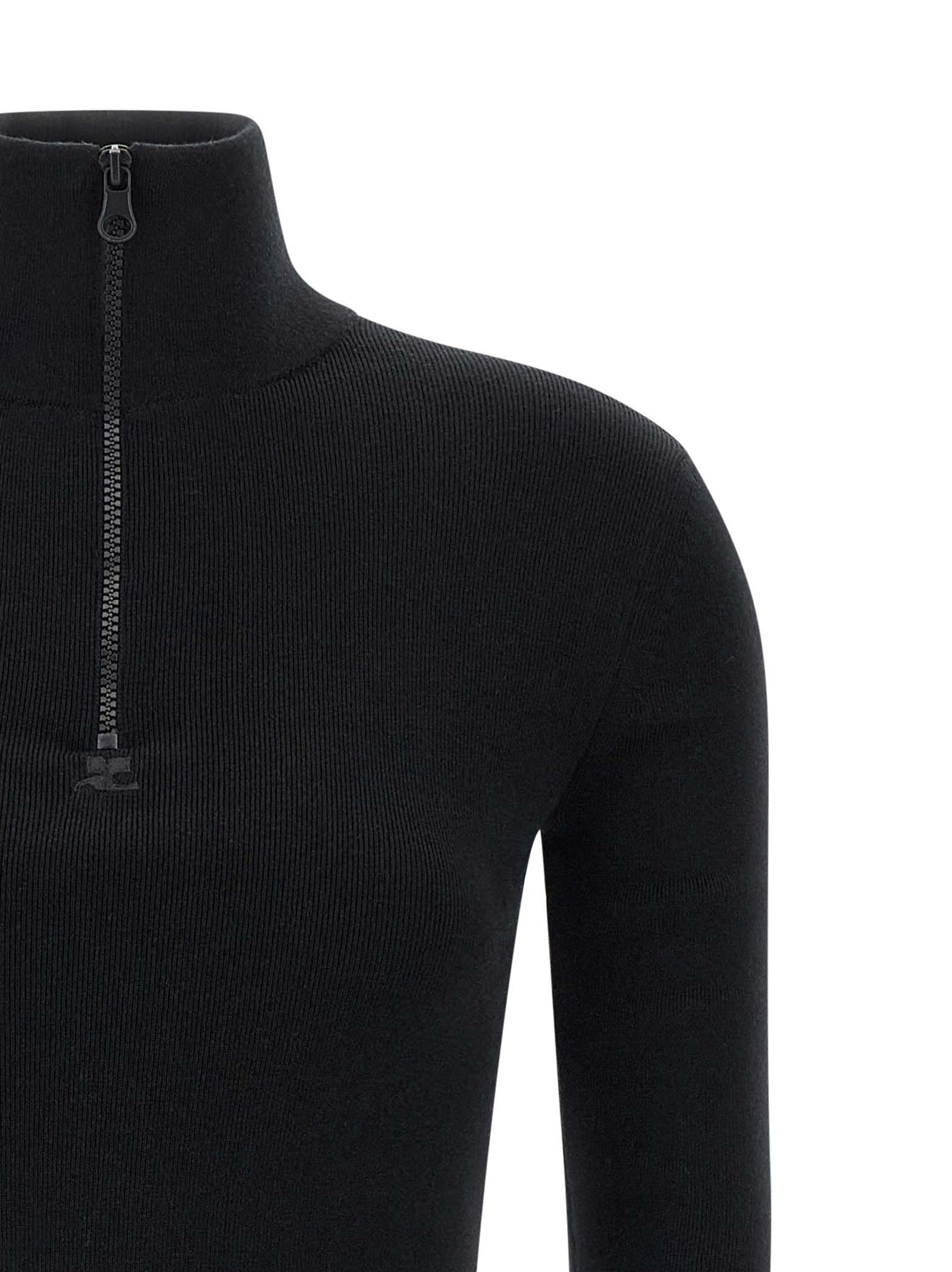 Wool knit dress Black Merino