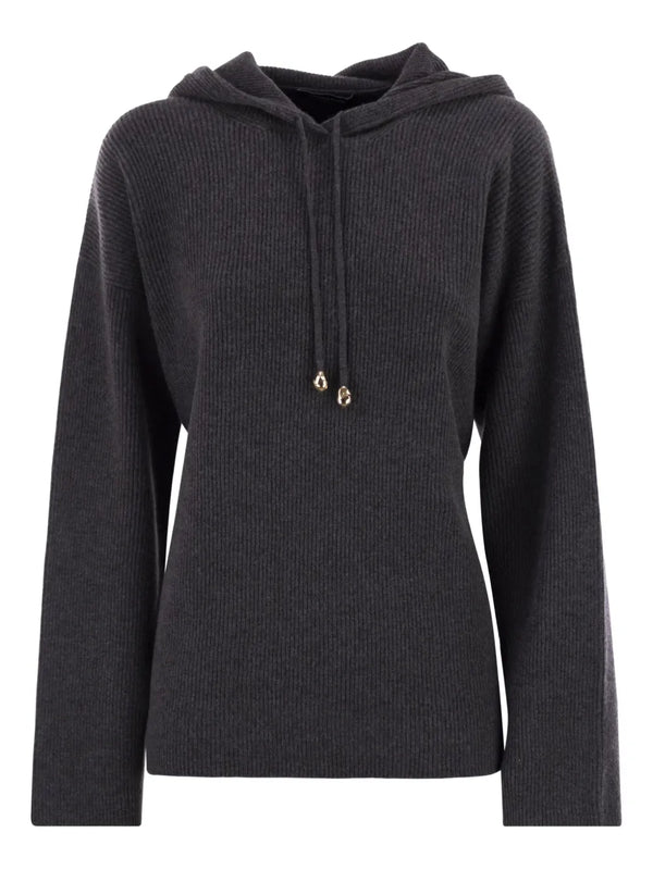 Fabiana Filippi Virgin Wool 75% hoodie in charcoal