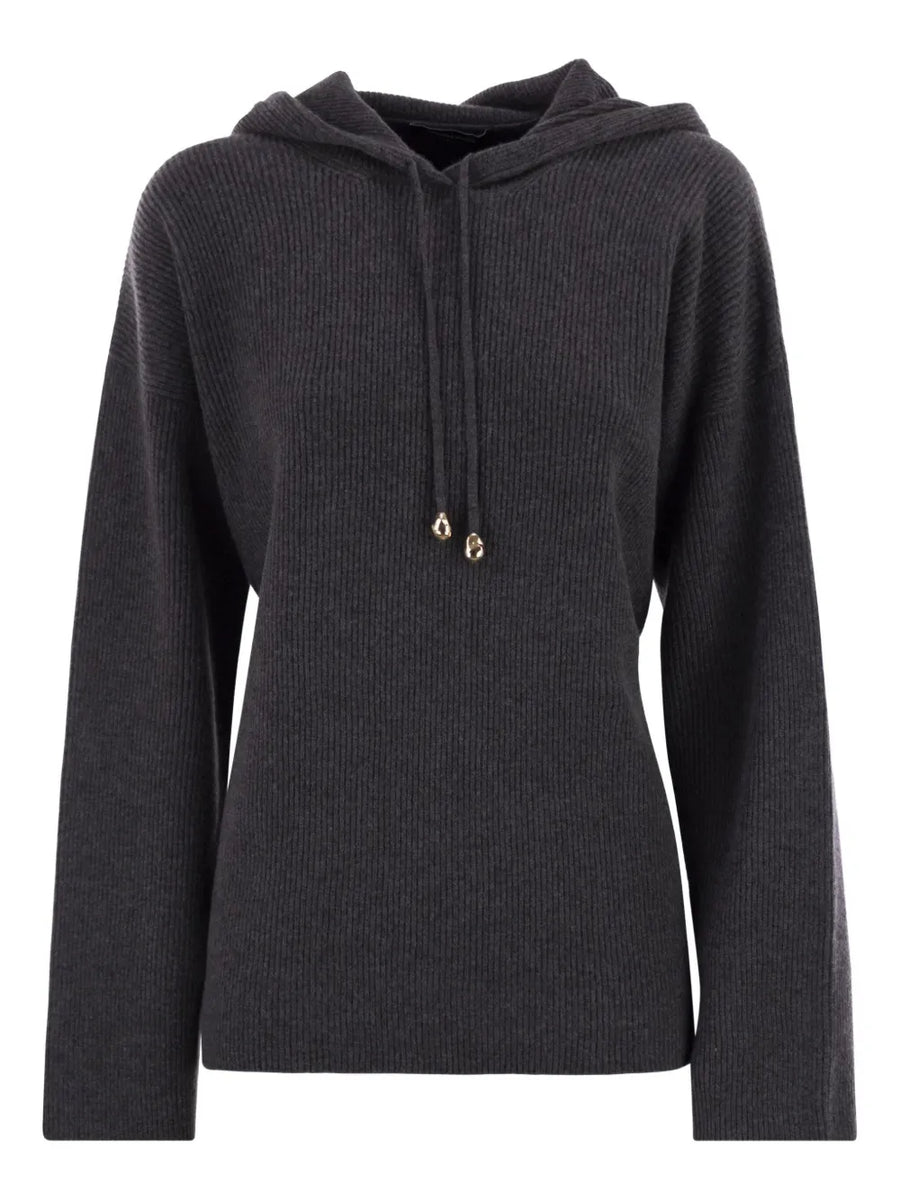 Fabiana Filippi Virgin Wool 75% hoodie in charcoal