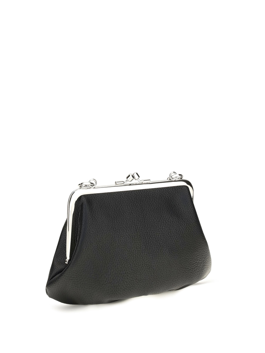 Granny Frame Handbag Black Polyurethane Wallets & Purses