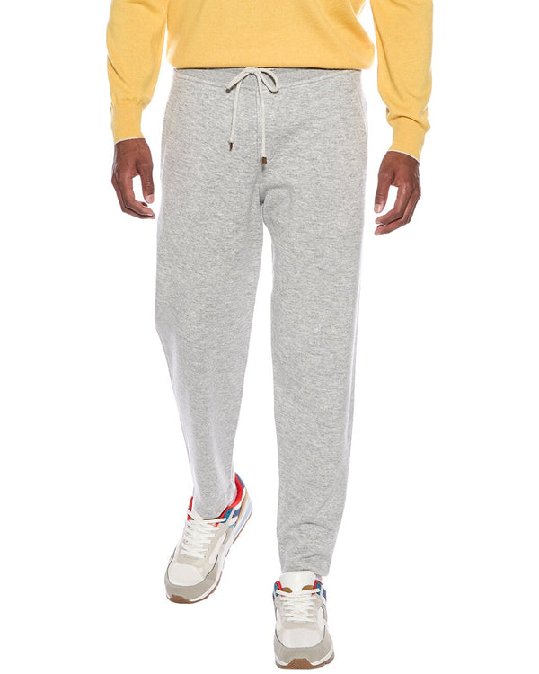 Brunello Cucinelli Mens Light Grey Knit Trousers One Color