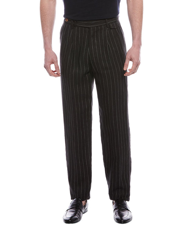 Brunello Cucinelli Mens Black Pinstripe Tailored Trousers