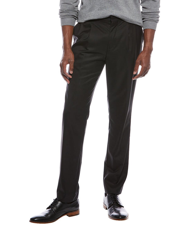 Brunello Cucinelli Mens Black Wool Silk Trousers