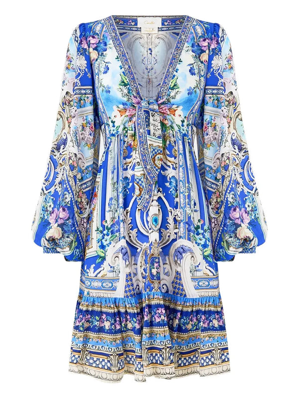 Camilla Silk 100% dress in blue