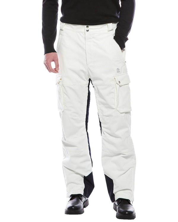 Brunello Cucinelli Mens White Ski Trousers With Cargo Pockets