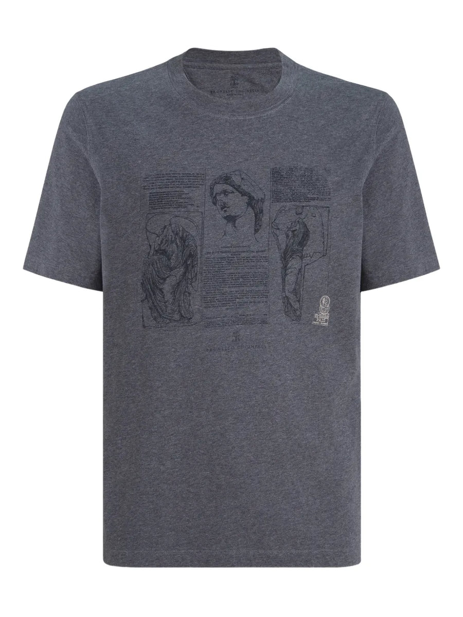 Brunello Cucinelli Cotton 100% t-shirt in charcoal
