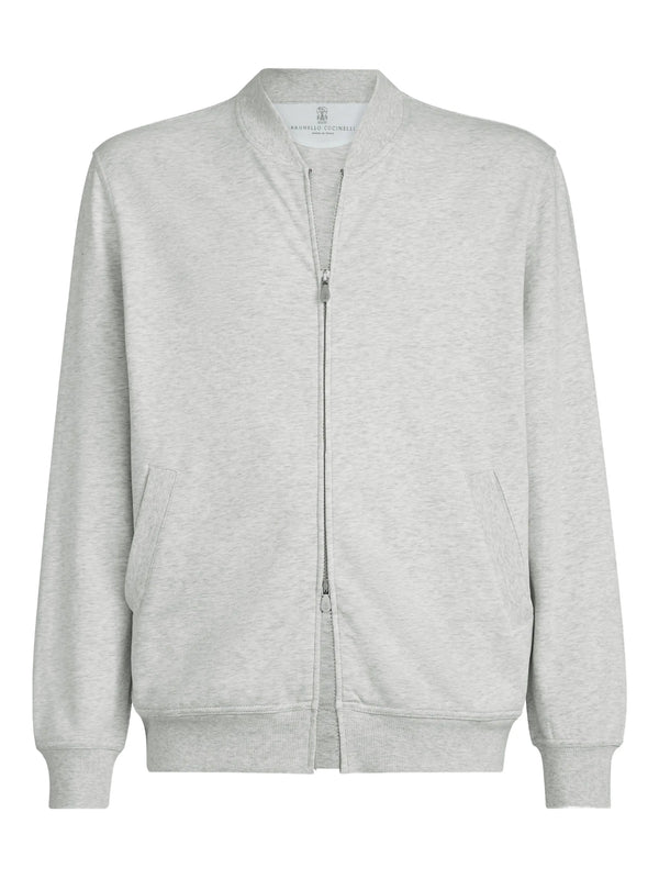 Brunello Cucinelli Cotton 95% hoodie in grey