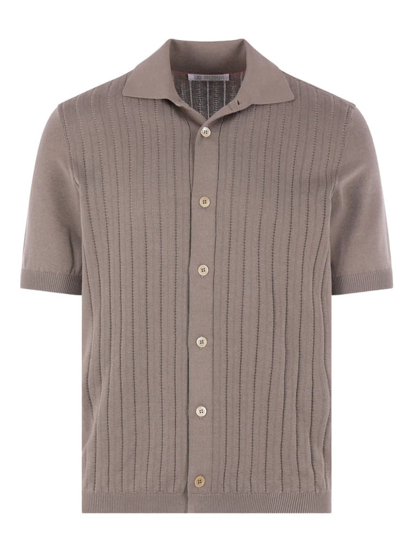 Brunello Cucinelli Cotton 100% shirt in taupe