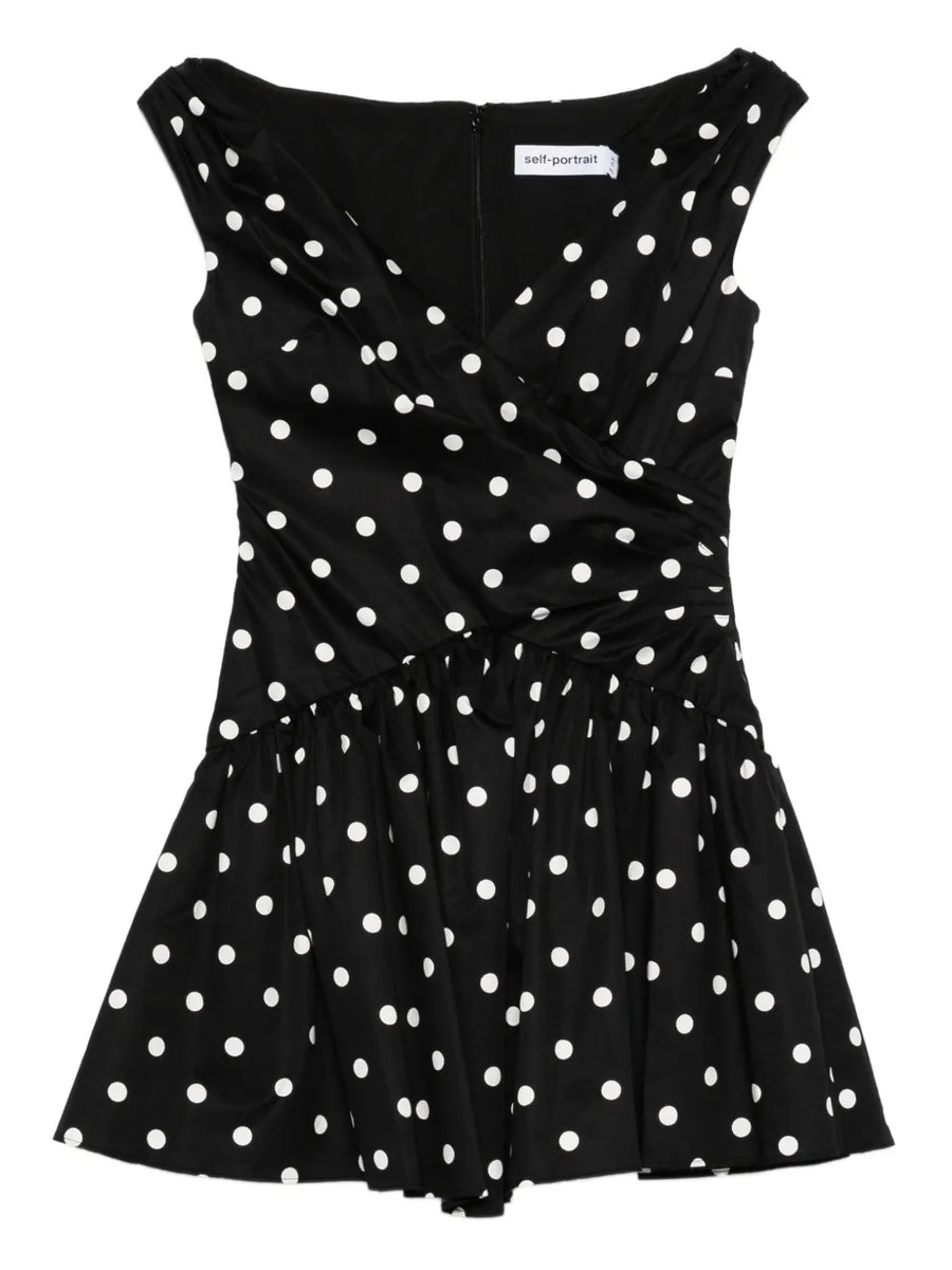 Self-Portrait Outer: Cotton 100% dress in black