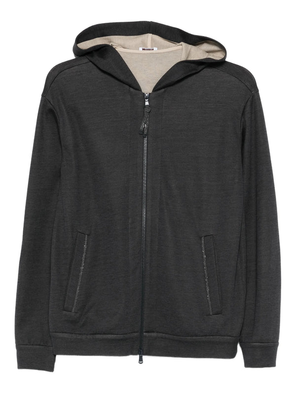 Brunello Cucinelli Cotton 67% hoodie in charcoal