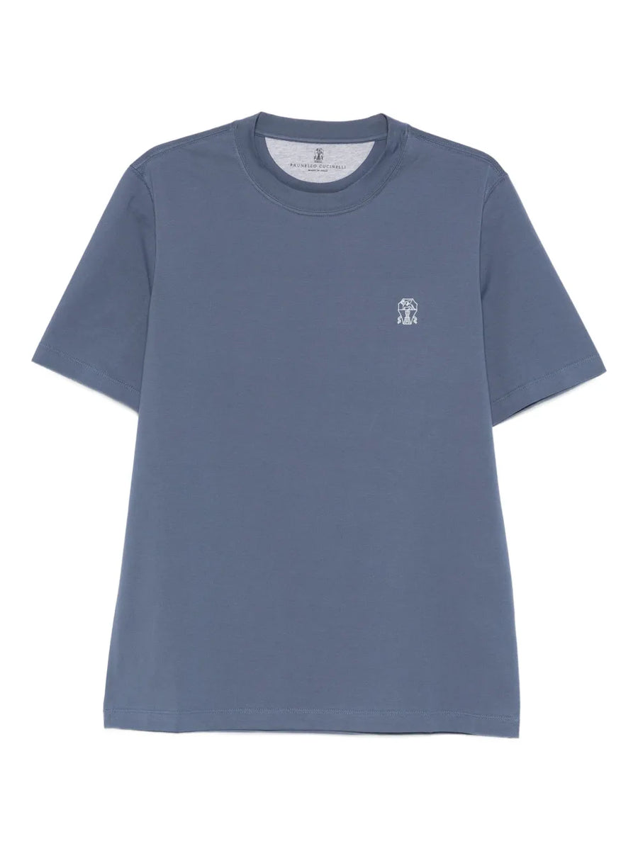 Brunello Cucinelli Cotton 100% t-shirt in slate blue
