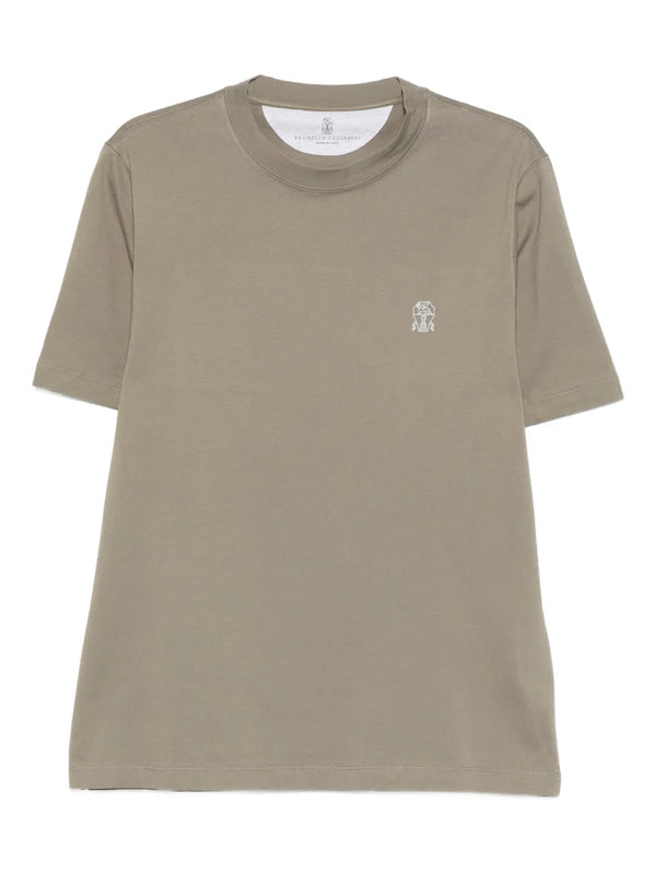 Brunello Cucinelli Cotton 100% t-shirt in khaki