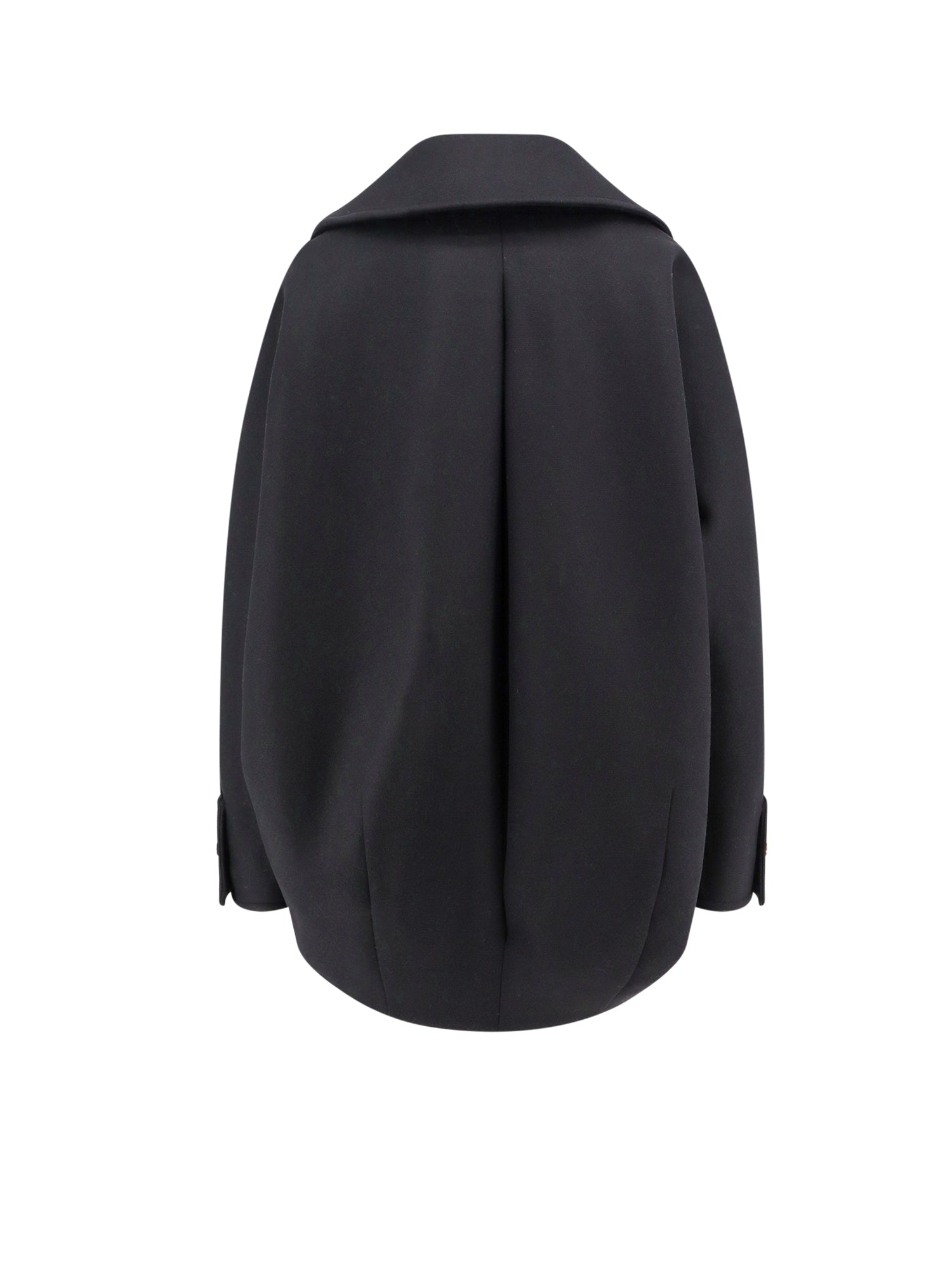 Versace Coats Black Lana Poliammide