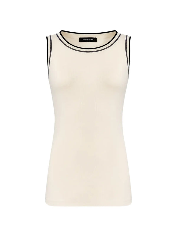Fabiana Filippi 100% fabric tank top in beige