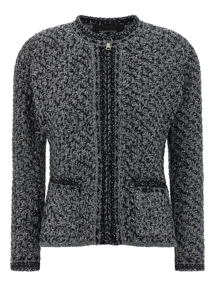 Fabiana Filippi Cotton 76% jacket in charcoal grey