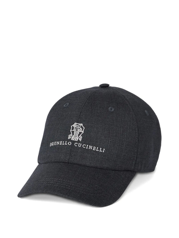 Brunello Cucinelli Virgin Wool 100% baseball cap in charcoal