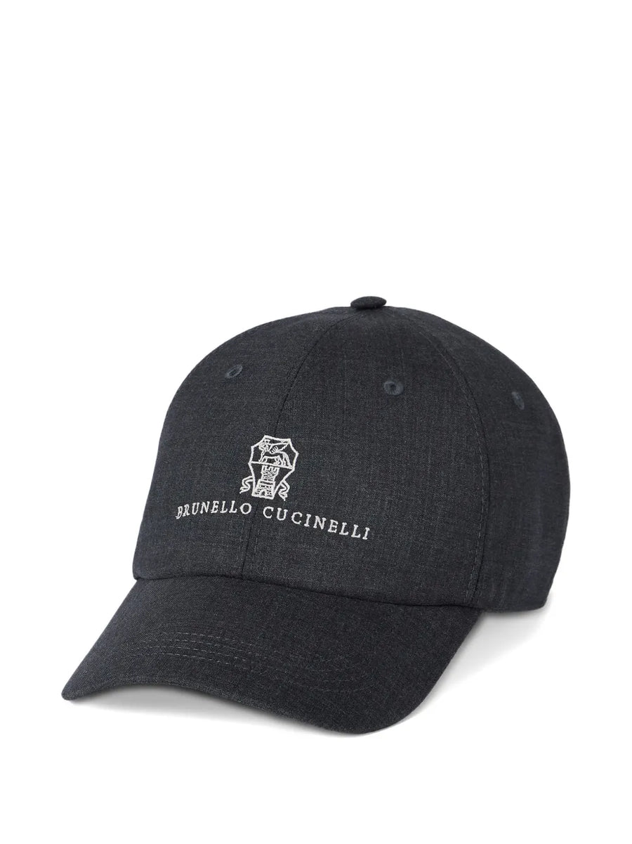 Brunello Cucinelli Virgin Wool 100% baseball cap in charcoal