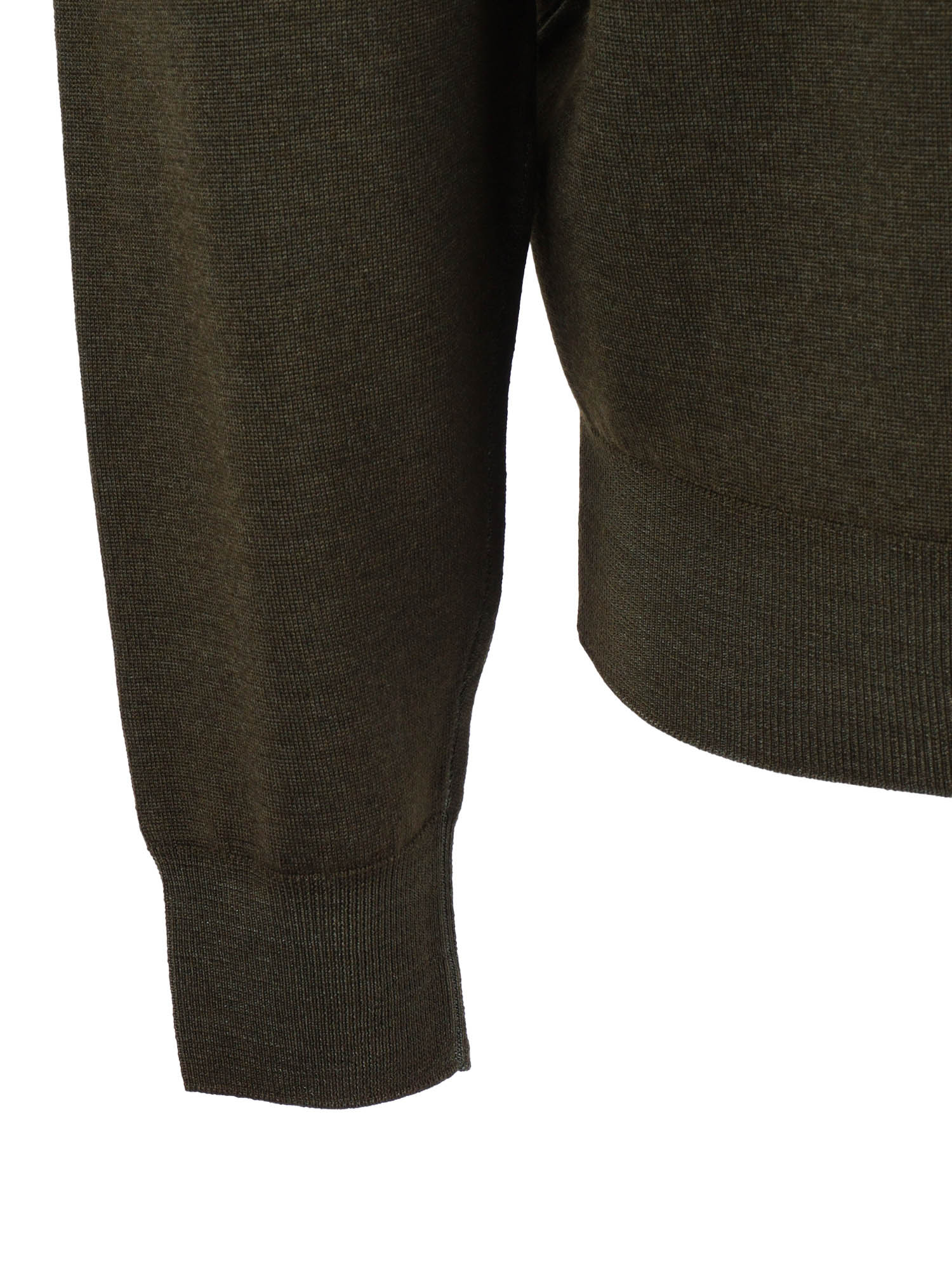 Ls Crew Neck Sweater Green Virgin Wool Crewneck