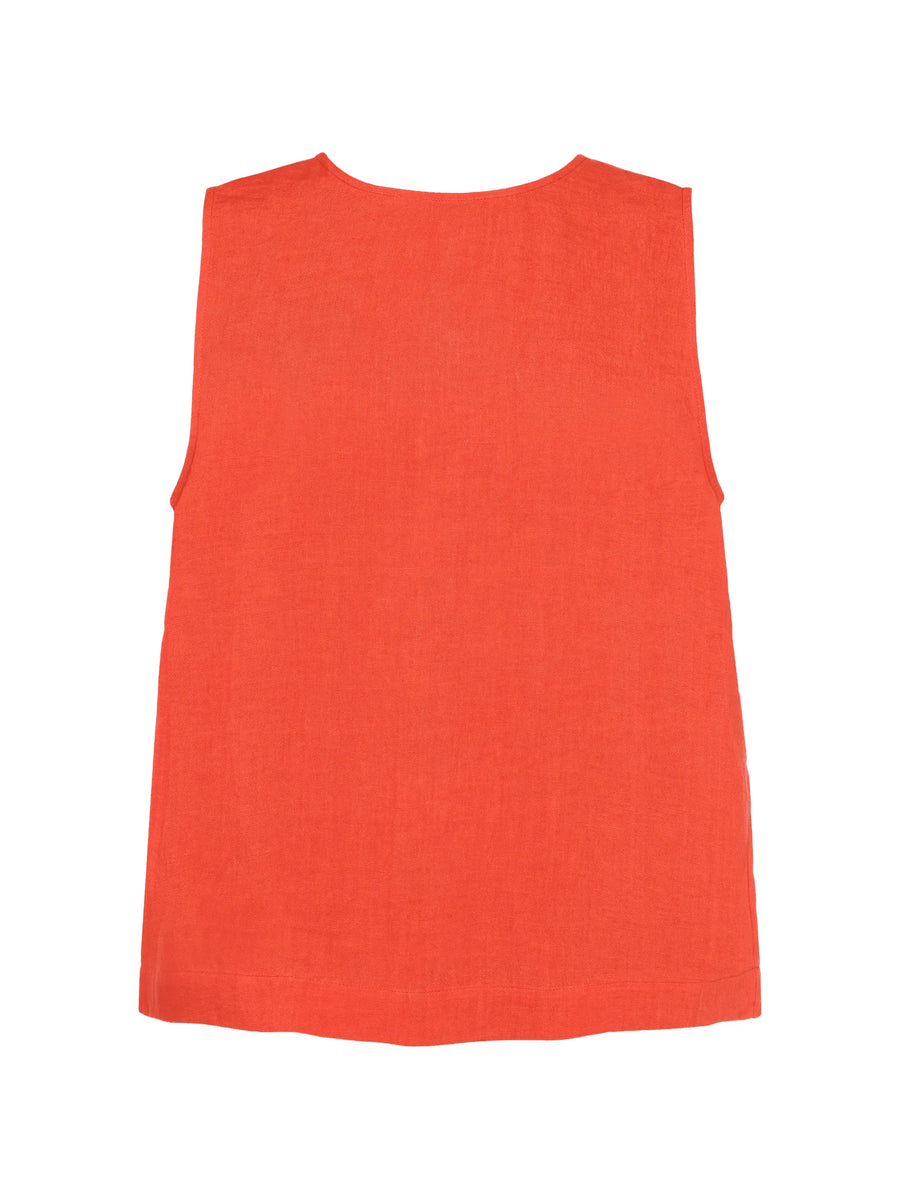 Eres Linen/Flax 100% tank top in orange