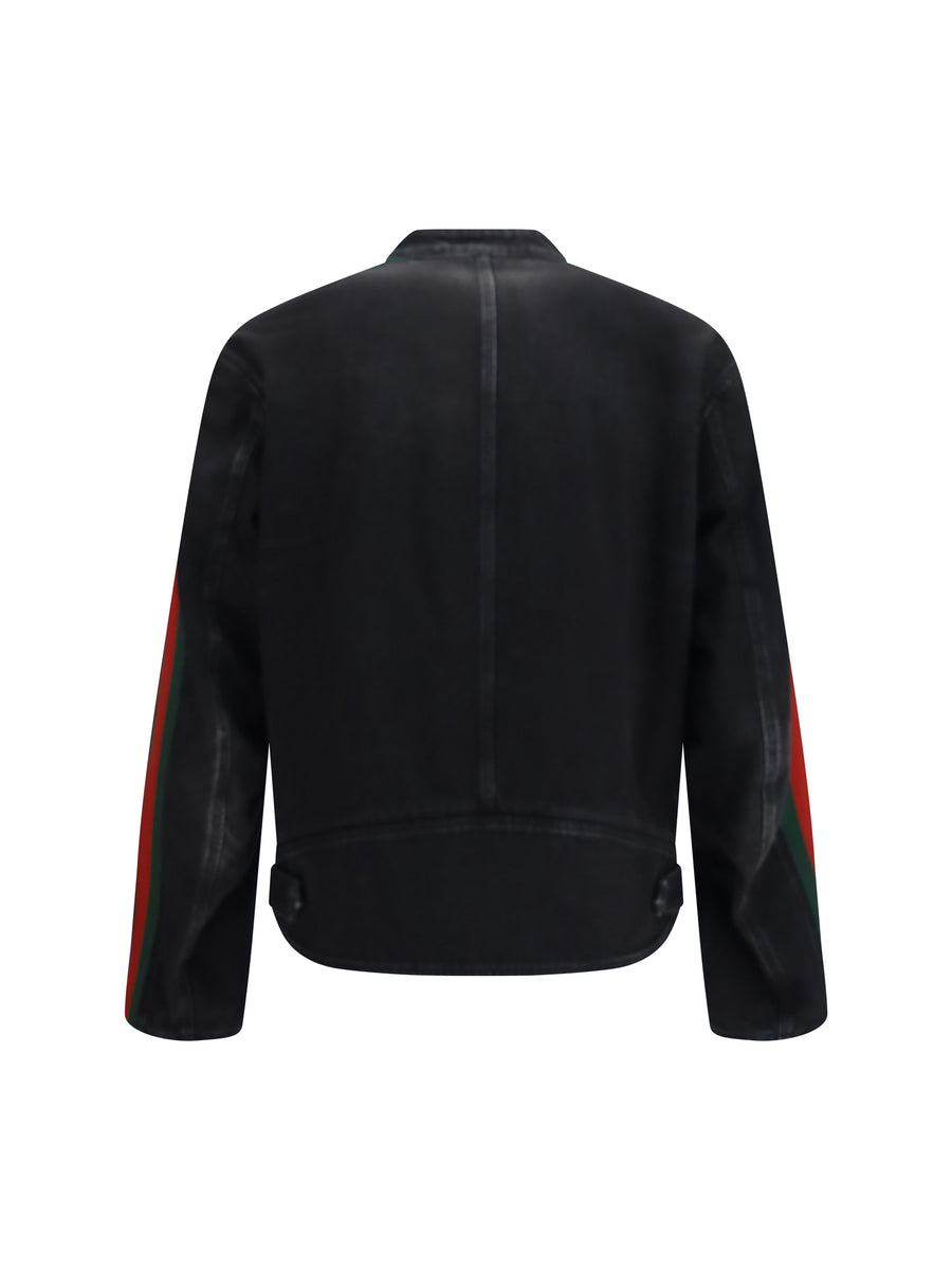 Biker Jacket Cotton Denim Black