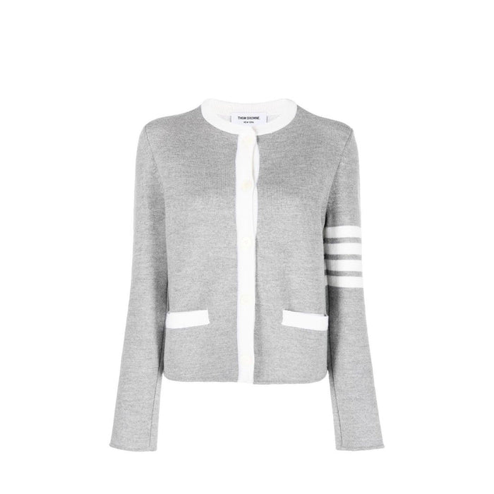 4- Bar Wool Cardigan Gray Polyamide