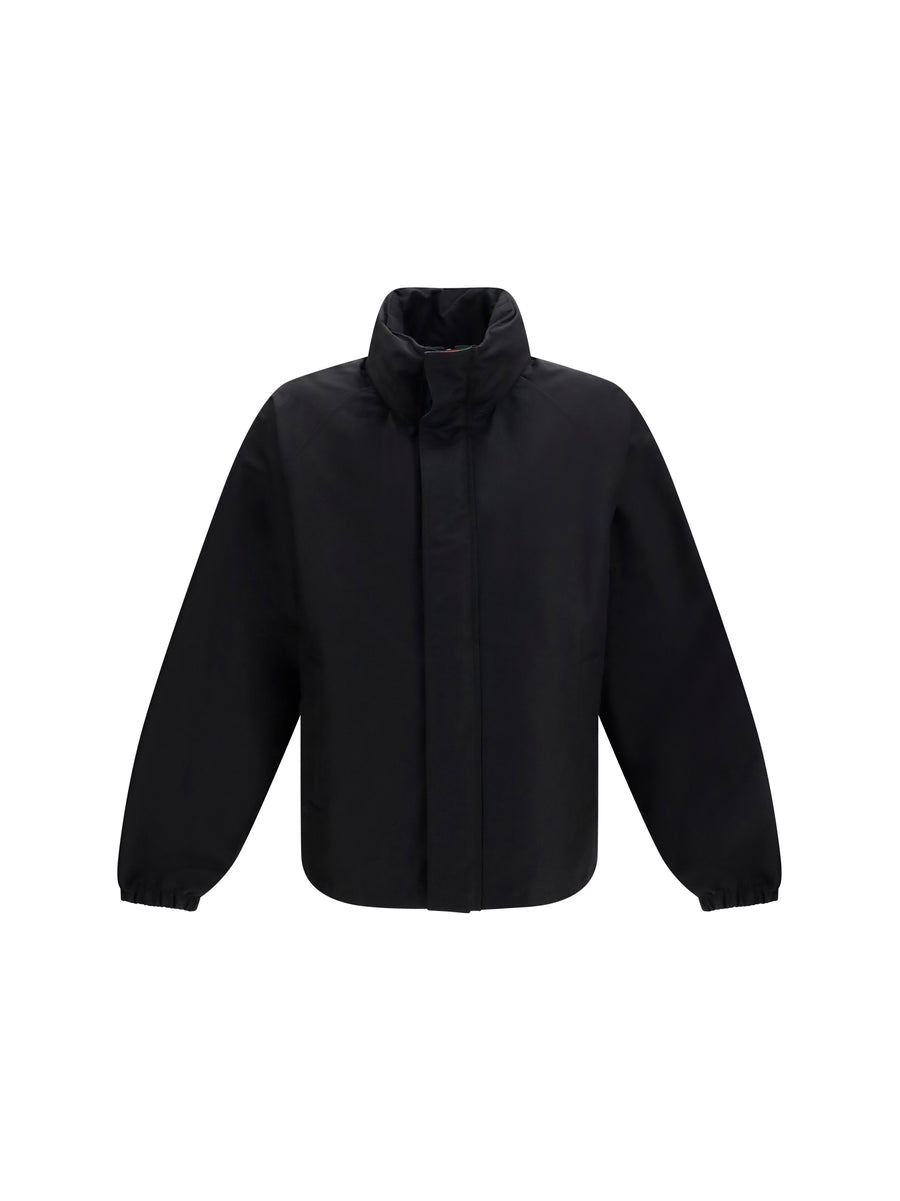 Jacket Compact Cotton Zip Black Shirt