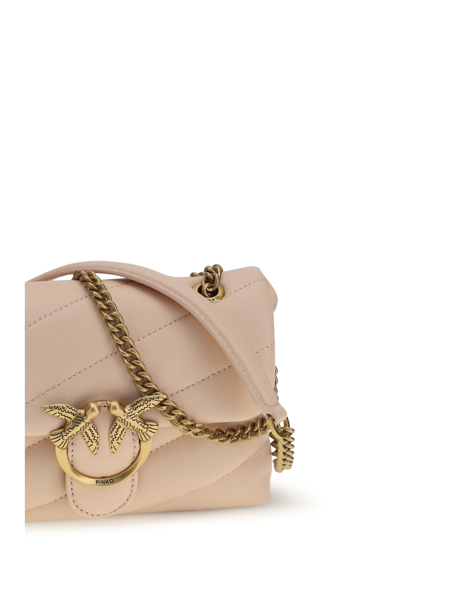 Shoulder Bag Love Baby Cameo Pink-Antique Gold Pink/antique Calf Leather