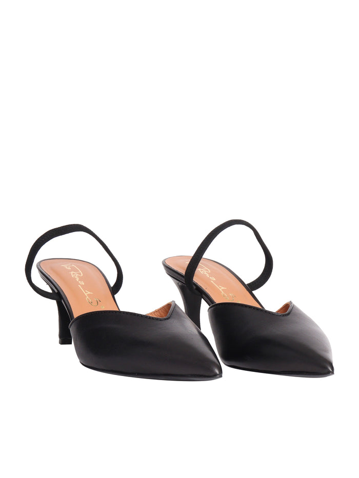 Chanel slingback Black Leather Sole In Pump
