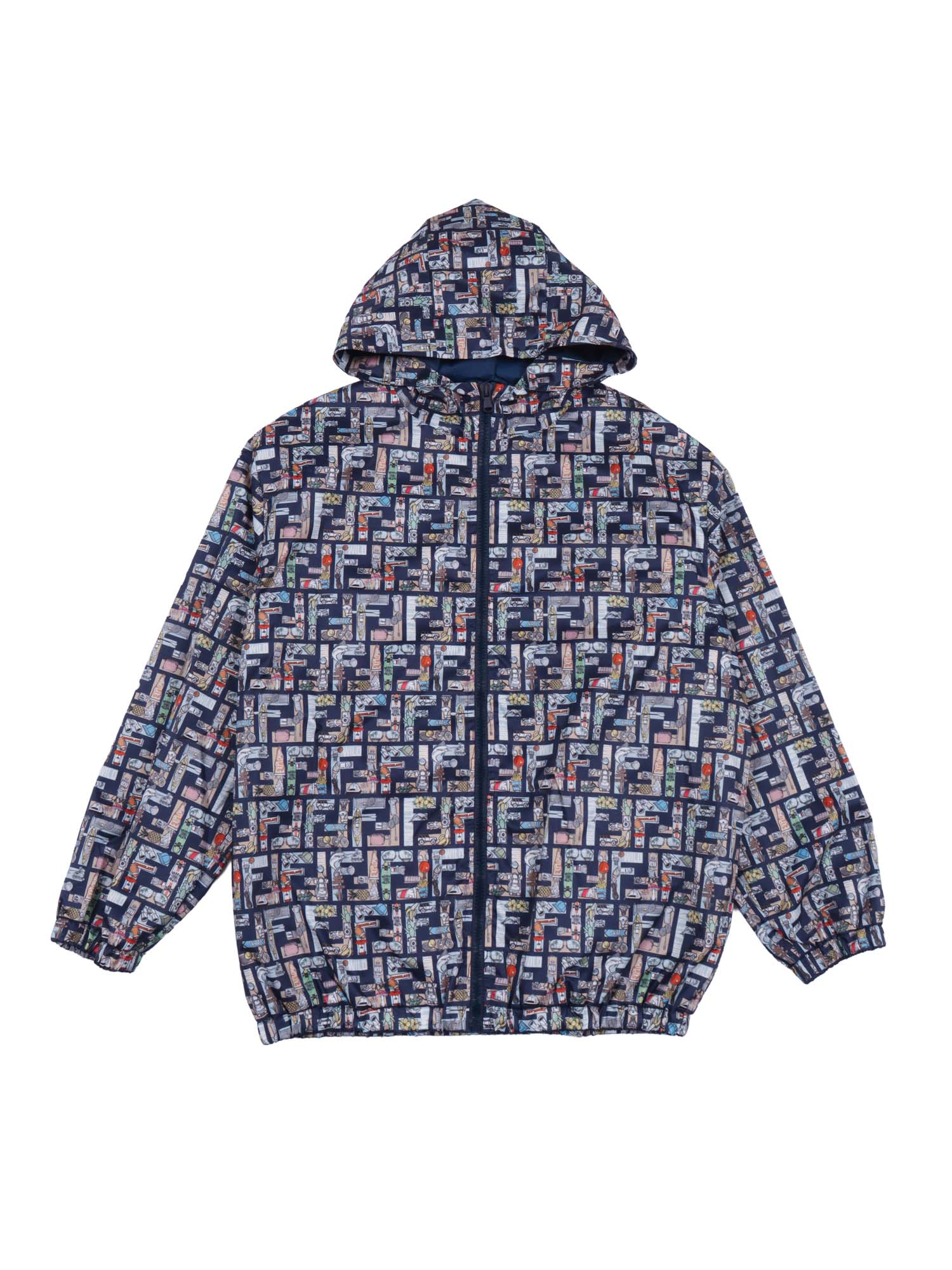 FF NYLON K-WAY Grey Polyester Lining Polyamide Waterproof Jacket