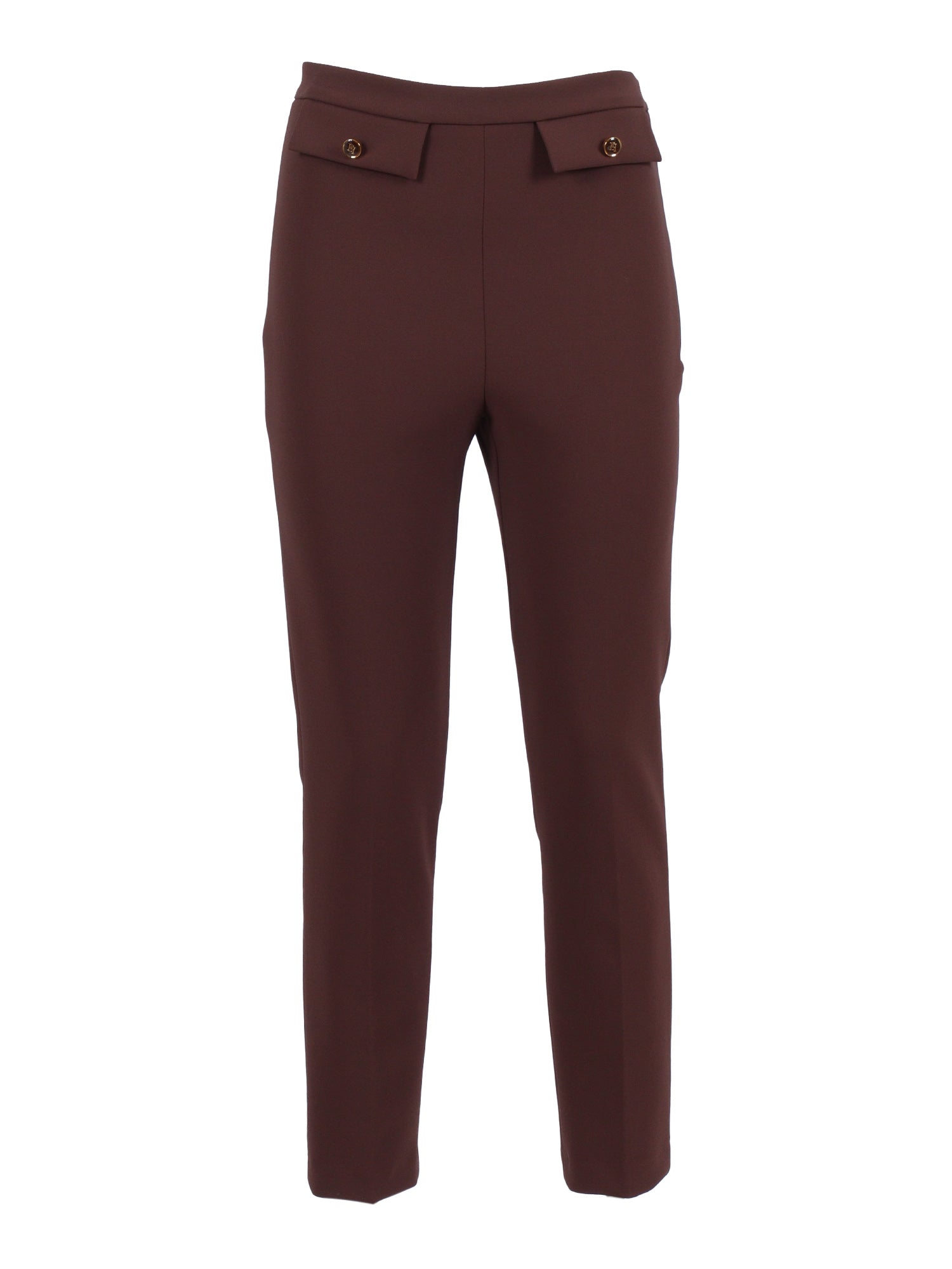 Womens Pants Brown Polyester Elastane