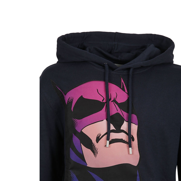 Lanvin Printed Hooded Sweatshirt Blue Cotton