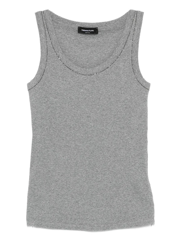 Fabiana Filippi Cotton 94% tank top in grey