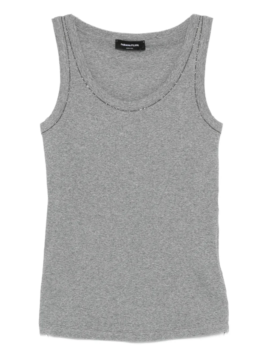 Fabiana Filippi Cotton 94% tank top in grey