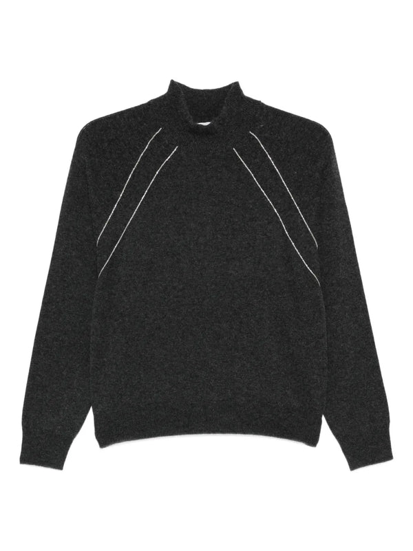 Peserico Virgin Wool 55% sweater in charcoal