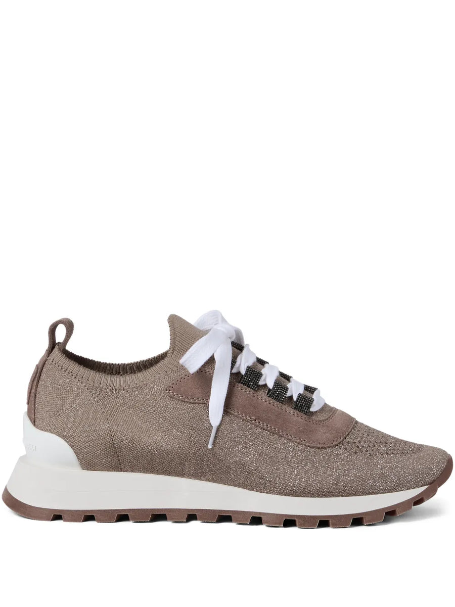 Brunello Cucinelli Cotton 55% sneaker in taupe