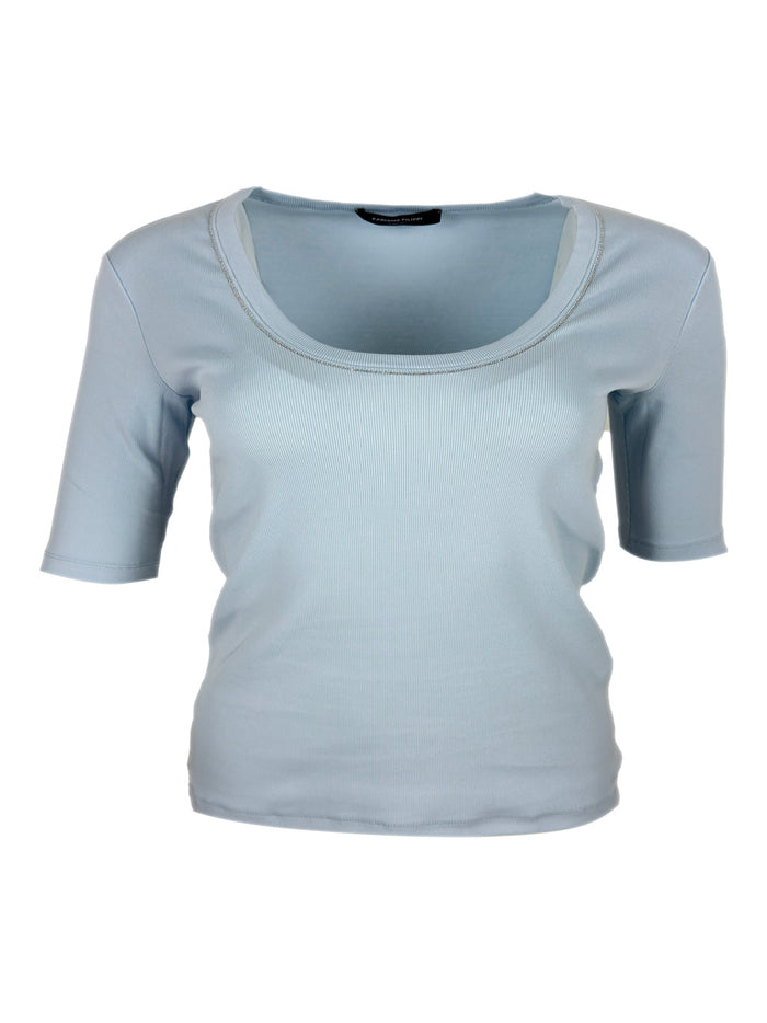 Fabiana Filippi T-shirts and Polos Light Blue 94co 6ea