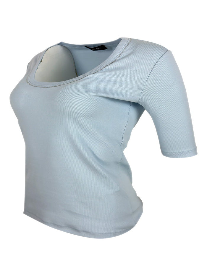Fabiana Filippi T-shirts and Polos Light Blue 94co 6ea