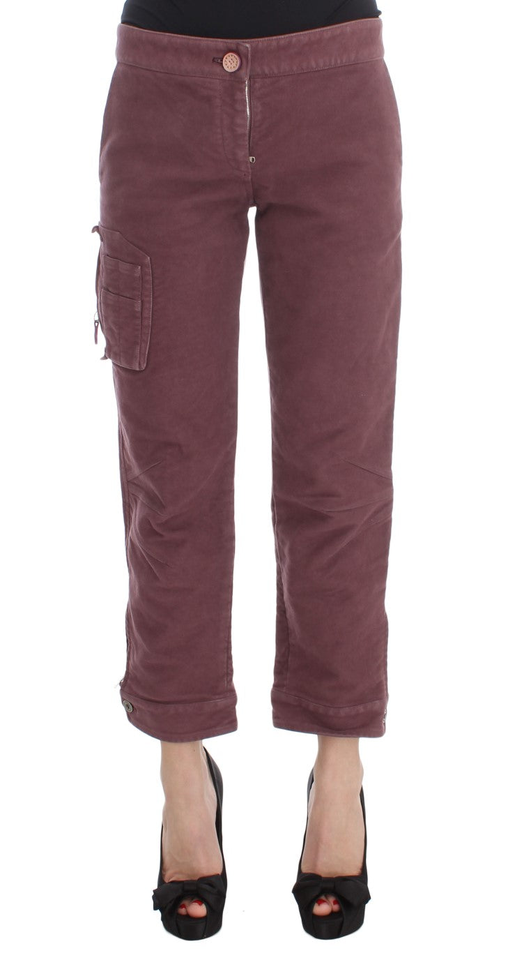 Ermanno Scervino Cotton cargo pants in burgundy