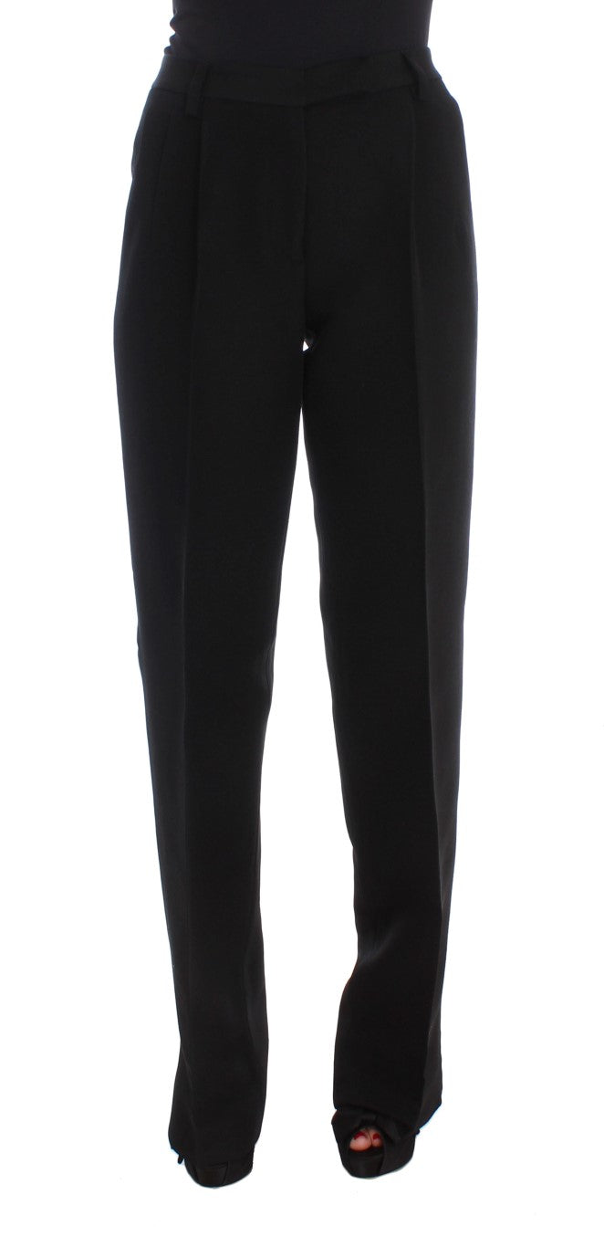 Ermanno Scervino 75% Cotton trousers in black