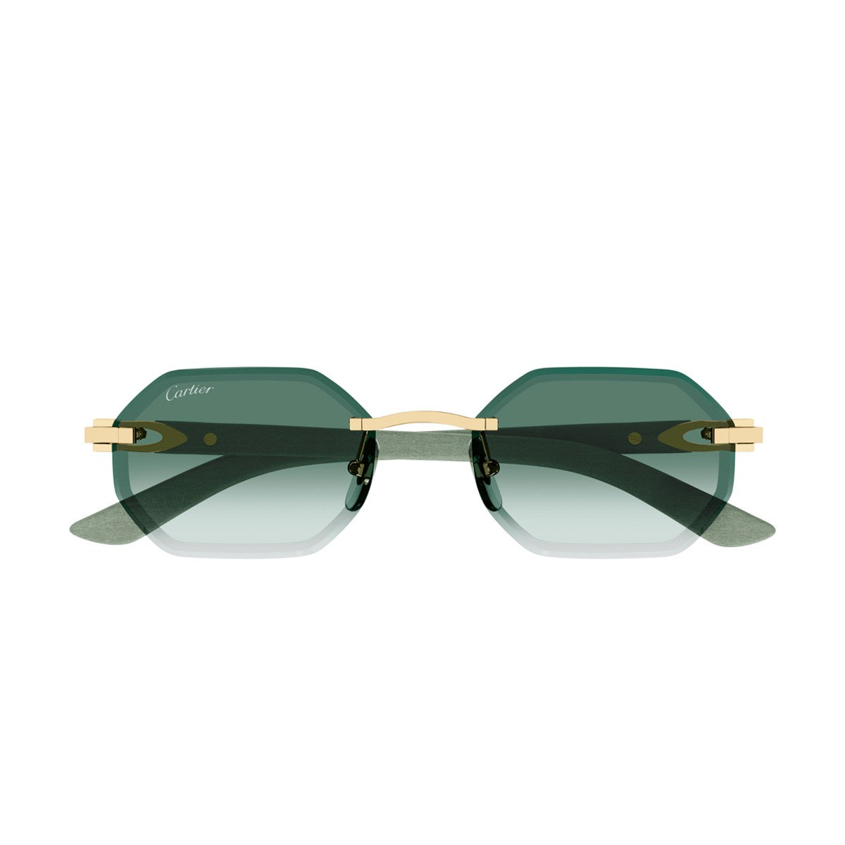 Cartier Ct0439s Décor C Allongé De Green Legno Sunglasses