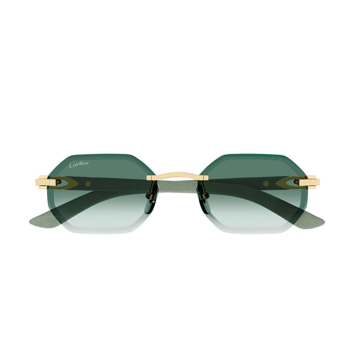 Cartier Ct0439s Décor C Allongé De Green Legno Sunglasses