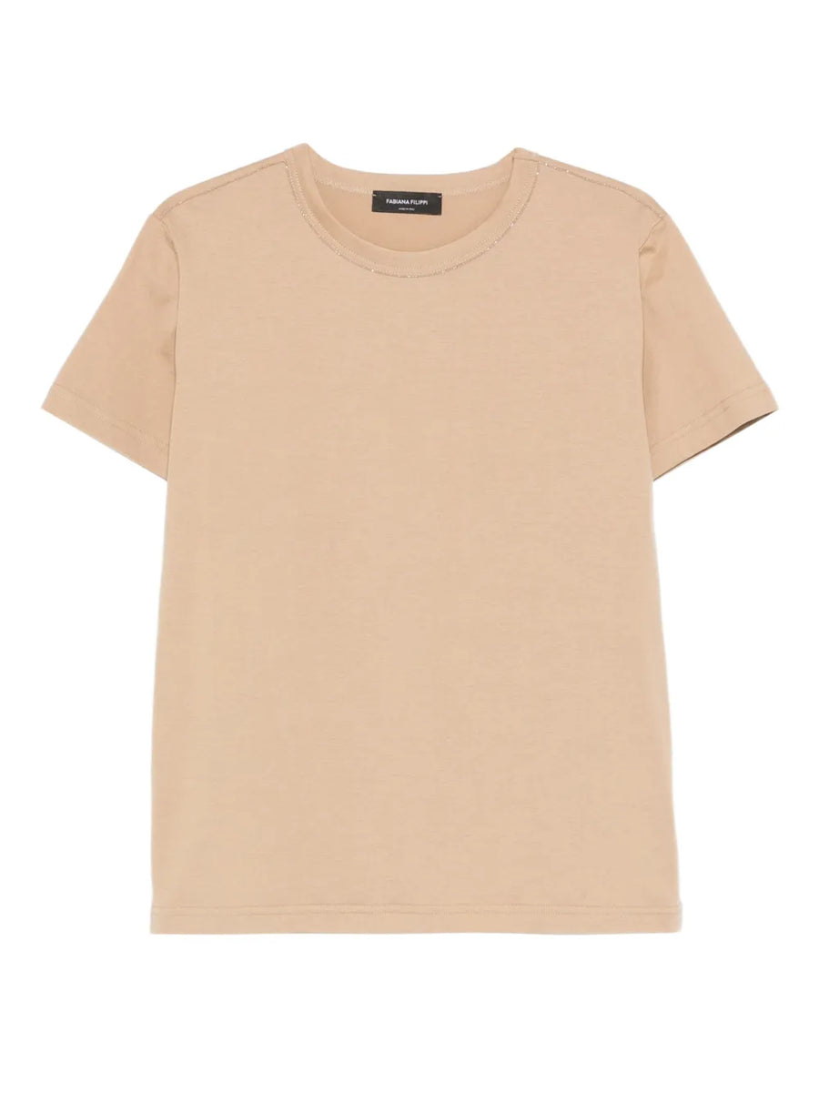 Fabiana Filippi Cotton 100% t-shirt in beige