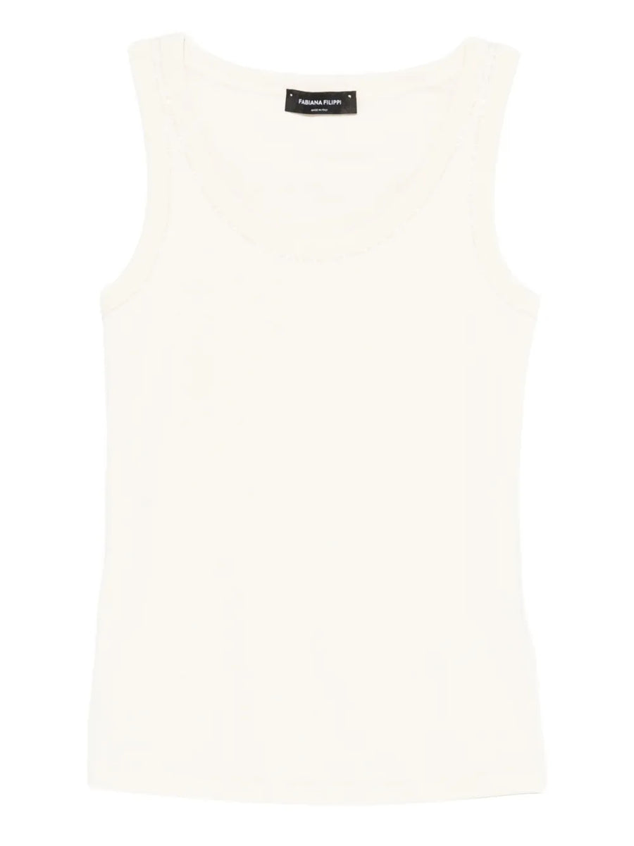 Fabiana Filippi Cotton 93% tank top in off-white